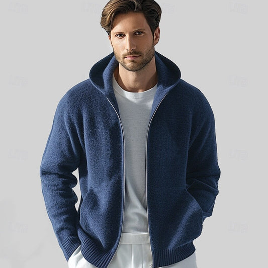 100% Merino Wool Zip Solid Color Sweater