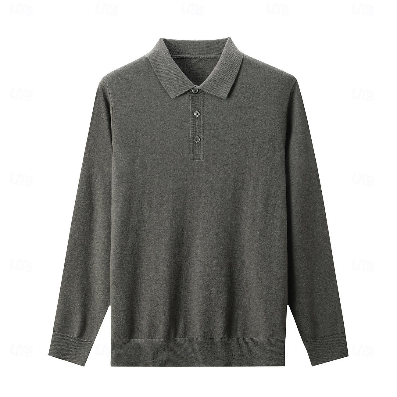 Wool Knit Button Up Polo Sweater