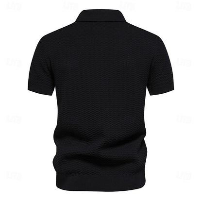 Zip Polo Work Business Turndown Short Sleeve