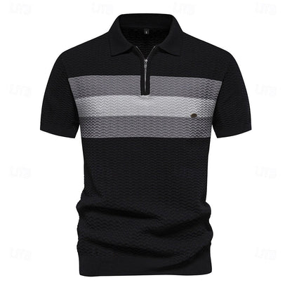 Zip Polo Work Business Turndown Short Sleeve