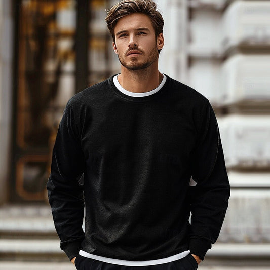 Black Crew Neck Hoodies Sweatshirts