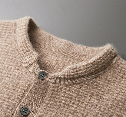 100% Merino Wool Button Up Henley Sweater