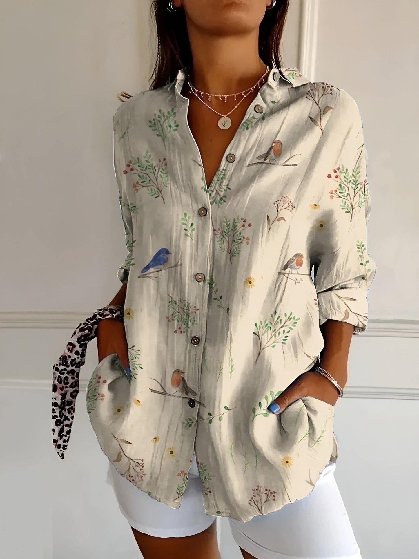 Maja| Floral Wave Cotton Blouse