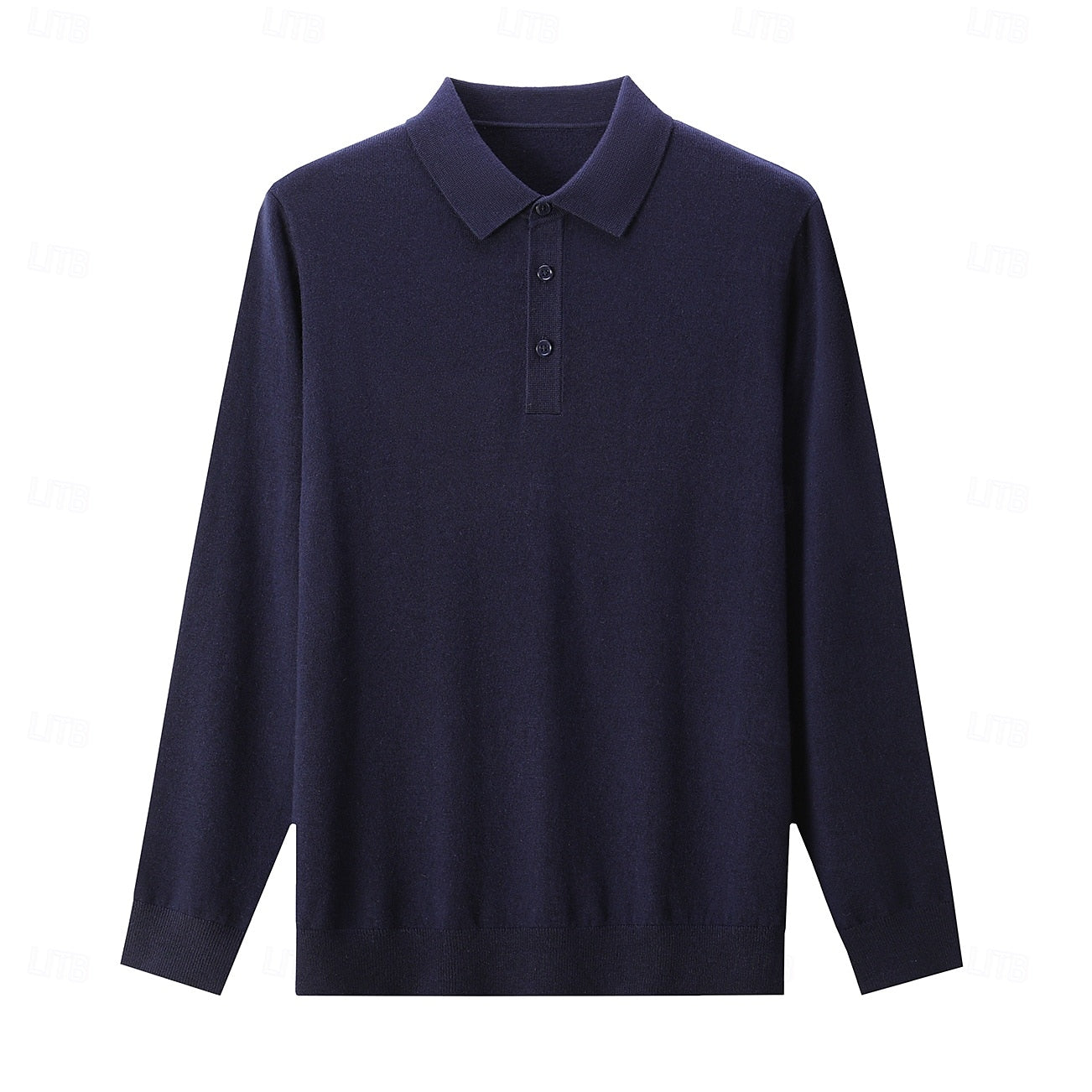 Wool Knit Button Up Polo Sweater