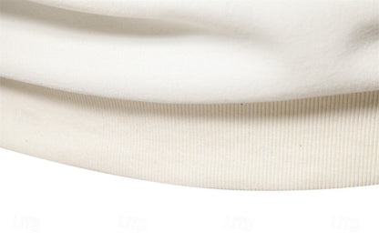 Quarter Zip White Long Sleeve Hoodie Sweatshirts